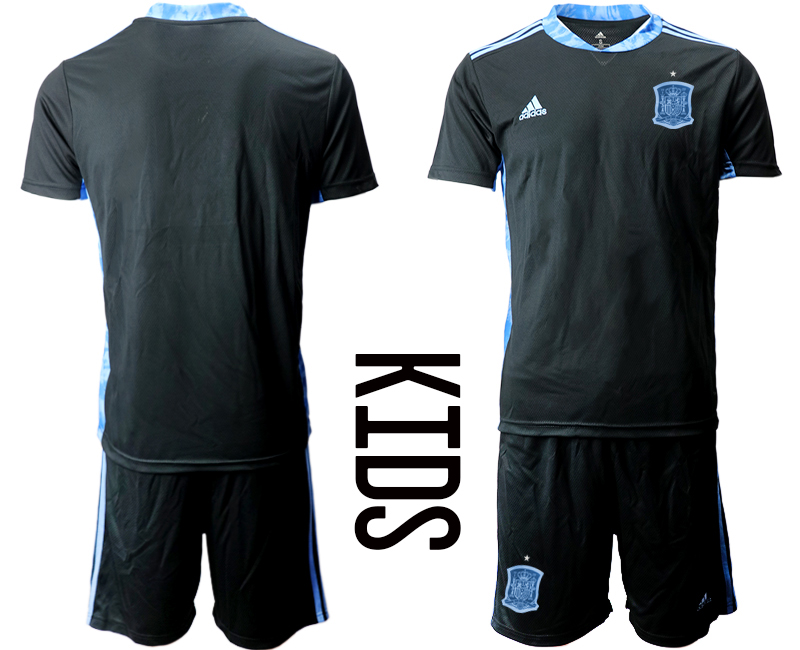 Youth 2021 European Cup Spain black goalkeeper Soccer Jersey->spain jersey->Soccer Country Jersey